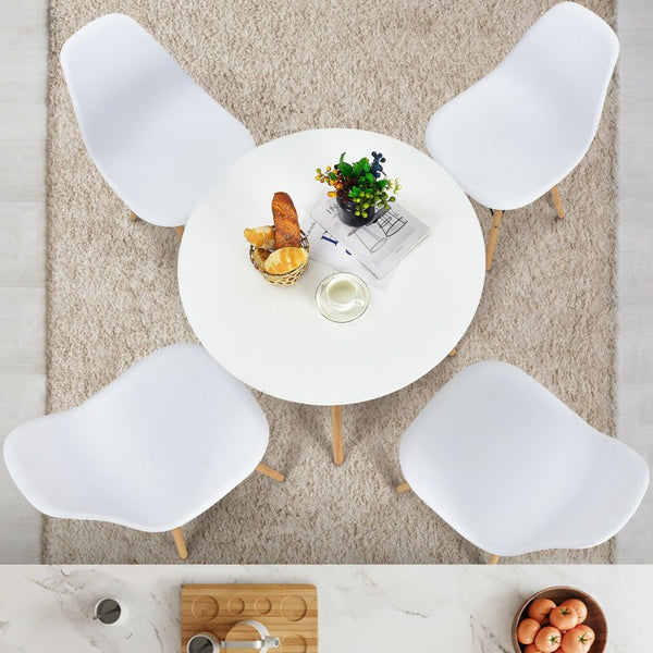 5Pc Dining Table Set - White