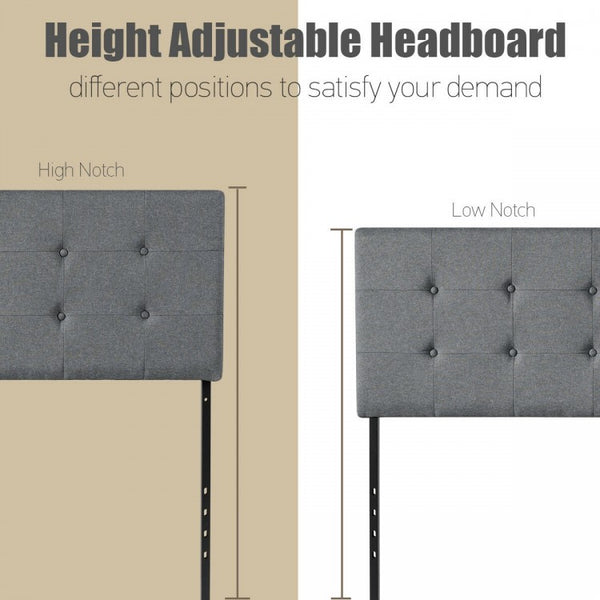 Adjustable Tufted Fabric Upholstered Headboard