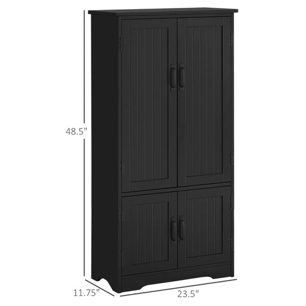 4-Door Storage Cabinet - Black
