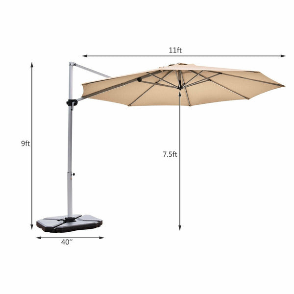 11ft Patio Offset Cantilever Umbrella - Beige