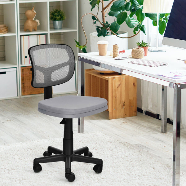 Height Adjustable Armless Computer Chair - Gray