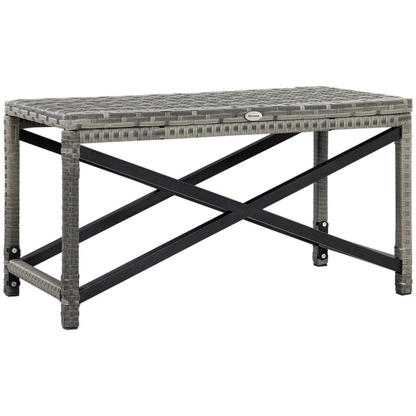 Outdoor PE Rattan Side Table - Mixed Gray