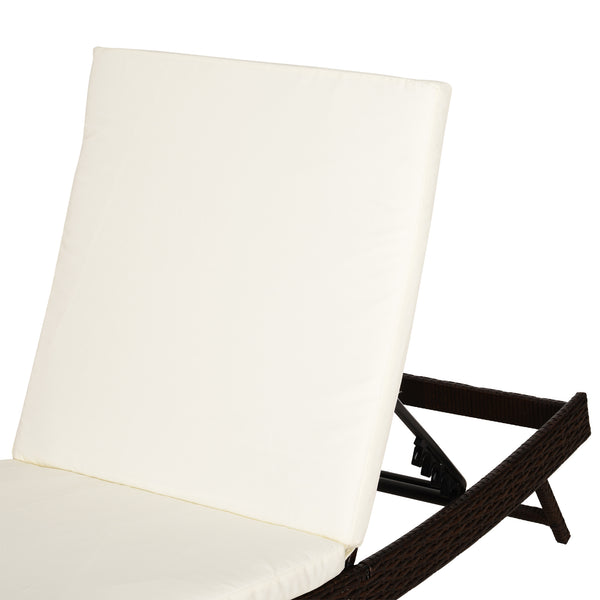 Adjustable Patio Deck Wicker Lounge Chair