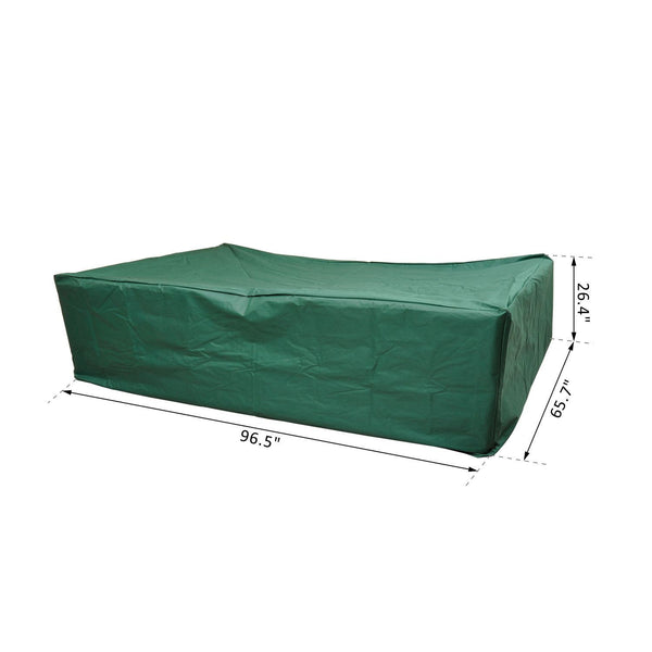 97" x 66" Outdoor Furniture Sectional Sofa Set Cover - Dark Green