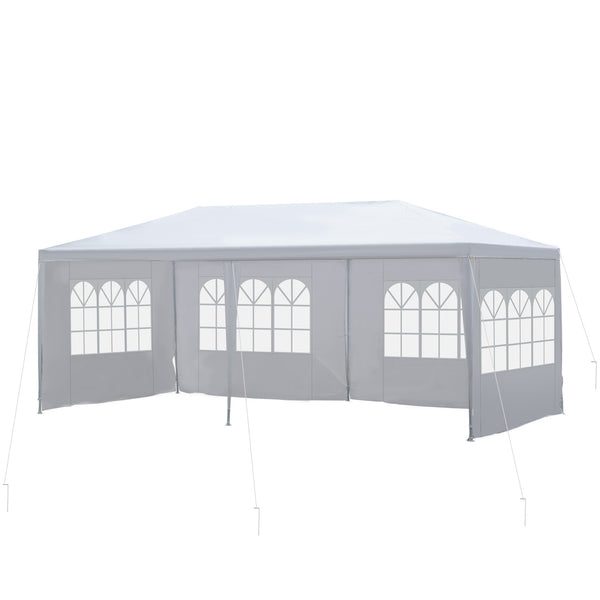 10x20 ft Gazebo Canopy Tent with 4 Removable Window Side Walls - White
