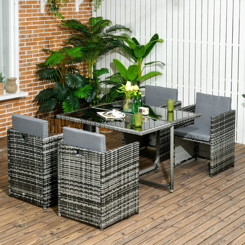 5pc Outdoor Dining Table Set - Gray