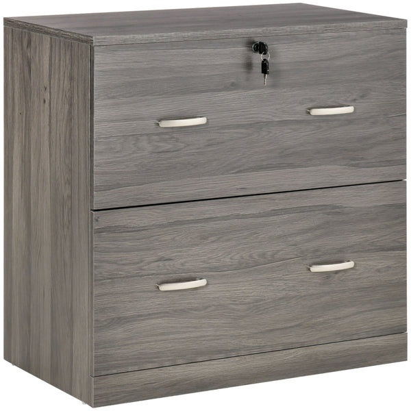 2-Drawer File Cabinet with Lock -  Gray