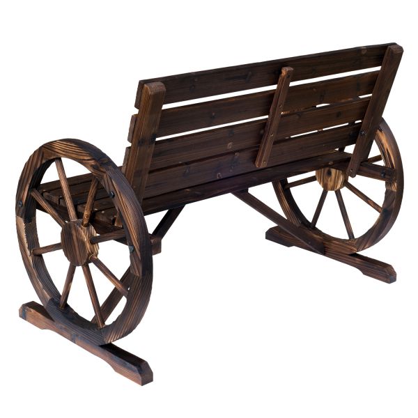 42" Wooden Wagon Wheel Bench