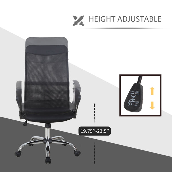 High Back Executive Mesh Home Office Chair - Black
