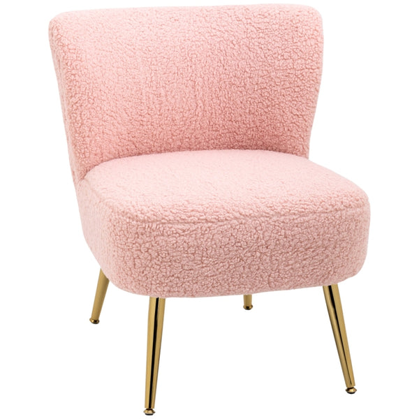 Lounge Chair with Gold Legs- Pink
