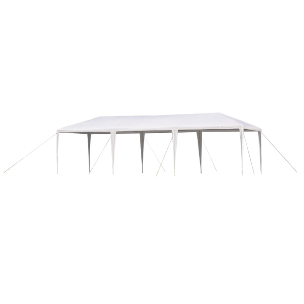 10x30 ft Light Duty Pavilion Canopy Tent with 8 Removable Walls - White