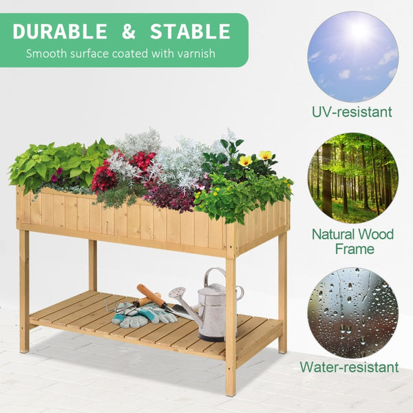 Elevated Garden Plant Stand - Natural