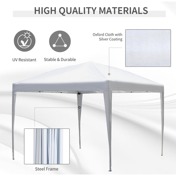 10x10 ft Easy Folding Outdoor Pop Up Party Tent -  Off White