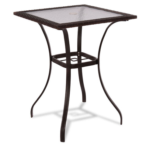 28.5" Outdoor Square Table - Brown