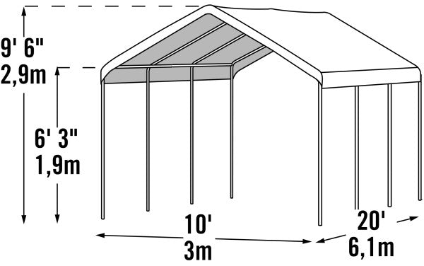 10x20 ft. 2-in-1 Canopy Tent with Enclosure Kit