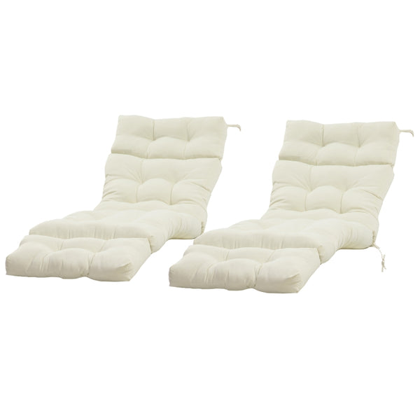 72" x 22" Set of 2 Outdoor Lounge Cushions - Cream White