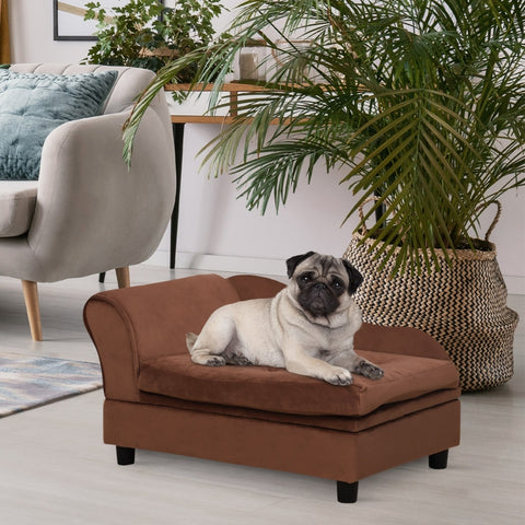 Chaise Lounge Pet Bed - Brown