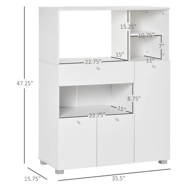 Compact Kitchen Pantry Cabinet - White