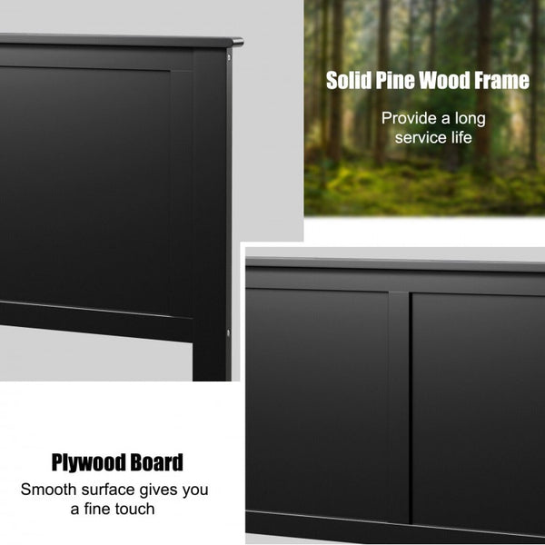 Twin Size Wood Headboard - Black
