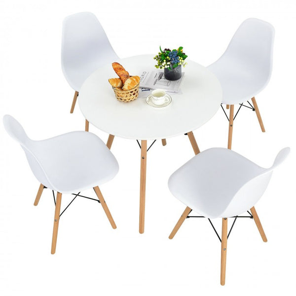 5Pc Dining Table Set - White