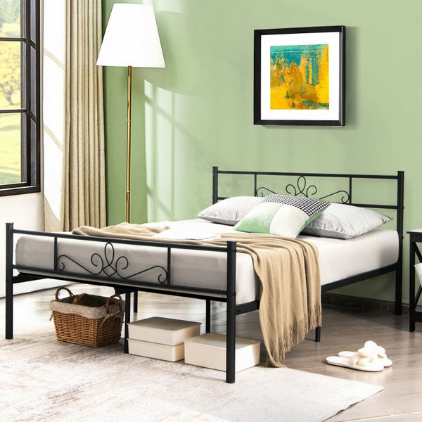 Full Size Metal Bed Frame with Headboard