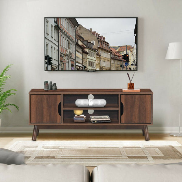50'' Wood TV Stand with Storage Shelf - Coffee