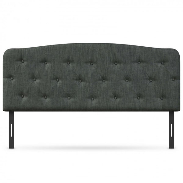 Faux Linen Upholstered Headboard - Dark Gray