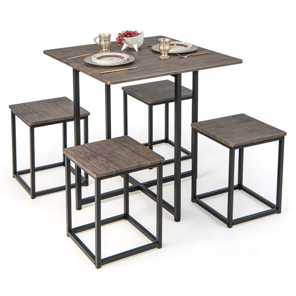 5Pc Dining Table Set - Gray