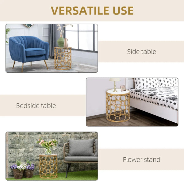 Steel Patio End Table - Gold