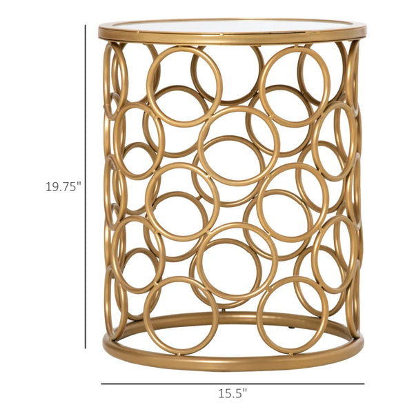 Steel Patio End Table - Gold