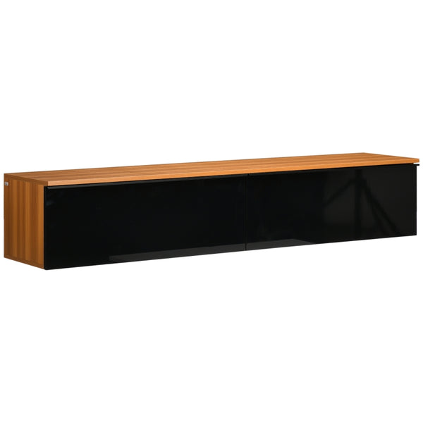 Floating TV Stand Cabinet - Brown and Black
