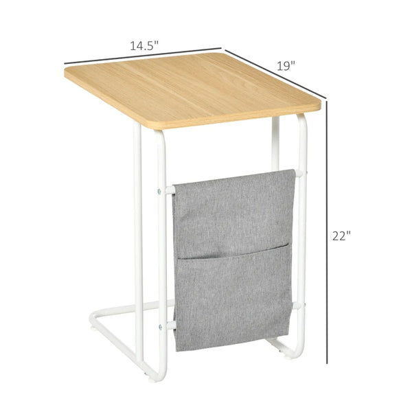 Industrial Side Table - Oak