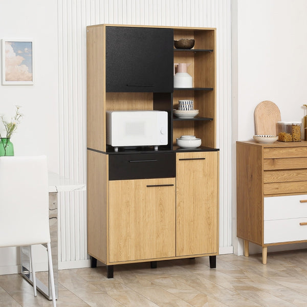 71" Kitchen Pantry Cabinet - Natural wood