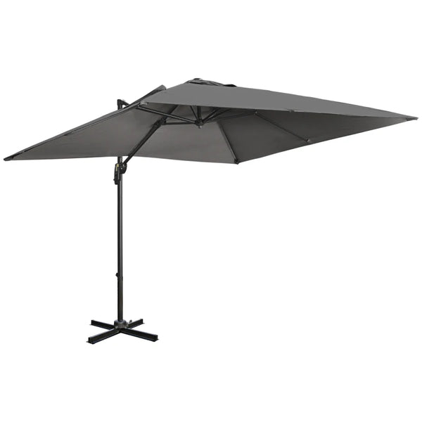 8ft Outdoor Cantilever Patio Umbrella - Dark Gray