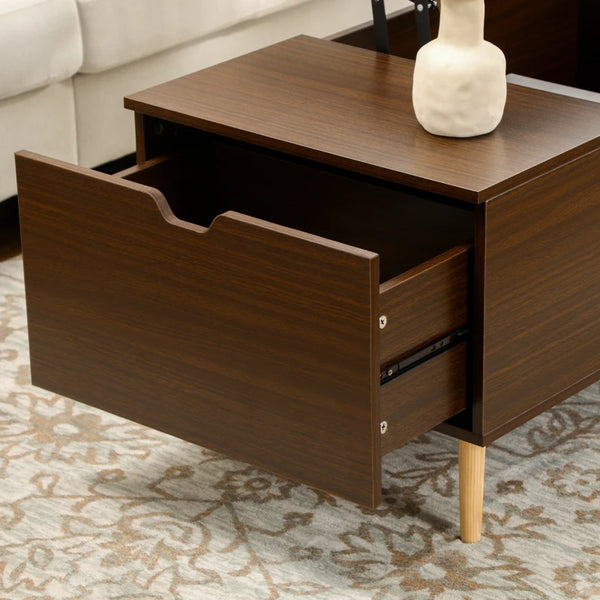 Lift Top Coffee Table with Drawer - Brown
