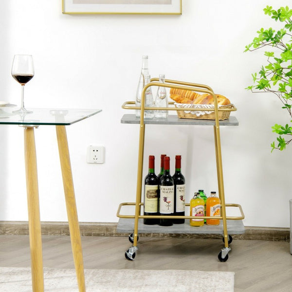 2-tier Kitchen Rolling Cart - Gray