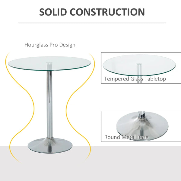 Round Dining Table - Silver