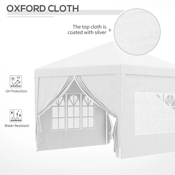 10'x10' Outdoor Pop Up Party Tent - White