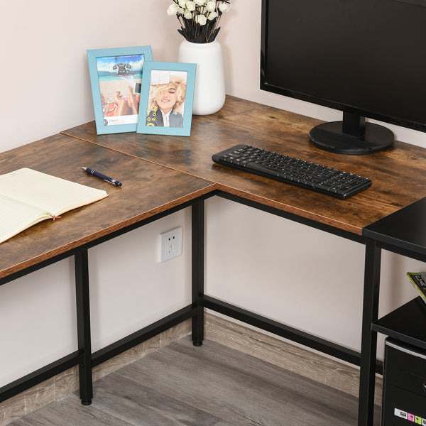 Home Office Computer Desk - Wood Grain Black