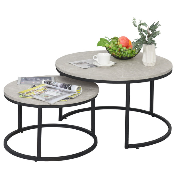 2pc Modern Coffee Table Set - Grey
