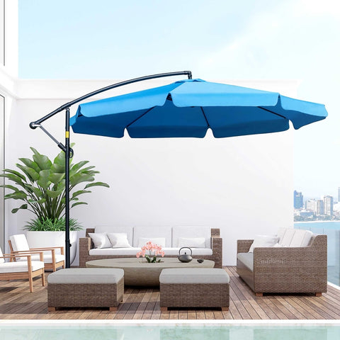 11 Ft. Offset Hanging Patio Umbrella - Blue
