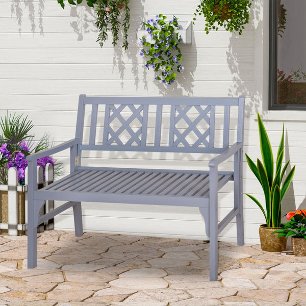 2-Seater Foldable Garden Bench - Gray
