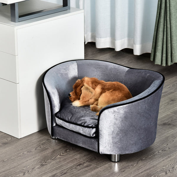 Dog Puppy Cat Pet Sofa Bed - Silver Grey