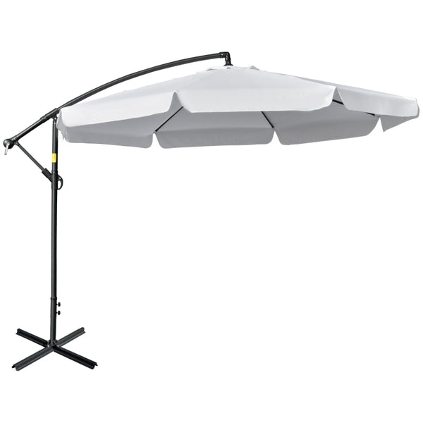 11 Ft. Offset Hanging Patio Umbrella - White