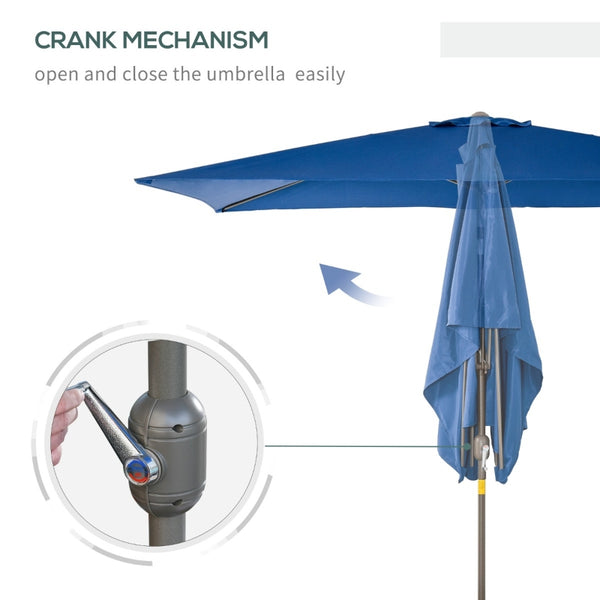 6.5x10ft Rectangle Tilt Patio Umbrella - Dark Blue