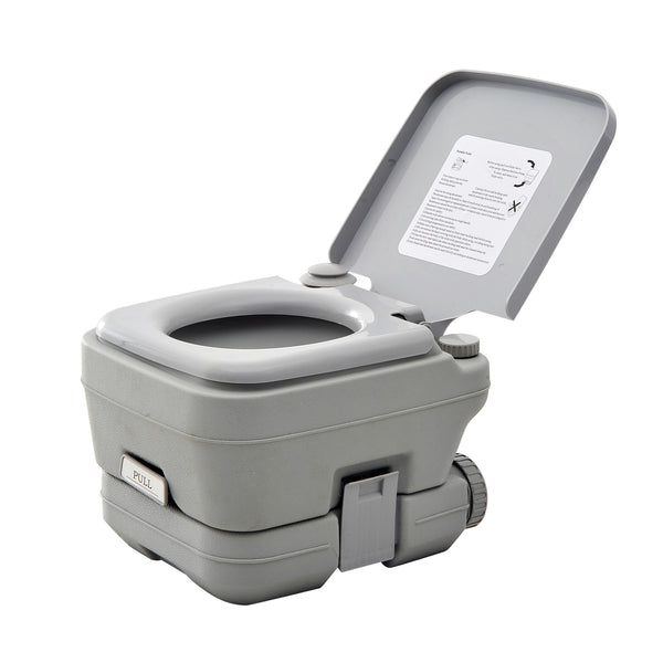 10L Outdoor Camping Portable Toilet - Grey
