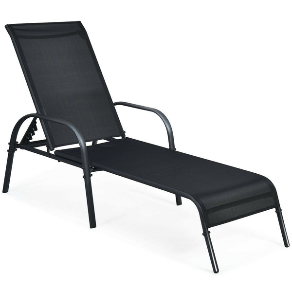 2pc Outdoor Patio Lounge Chair - Black