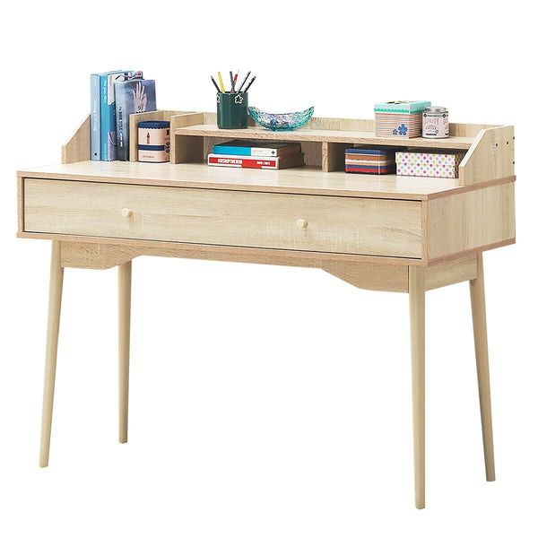 Wooden Computer Writing Desk with Drawer - Natural