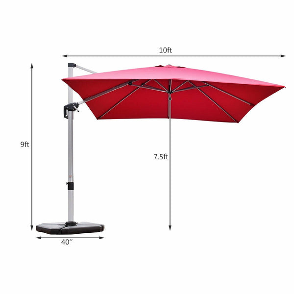 10ft Square Patio Umbrella - Burgundy