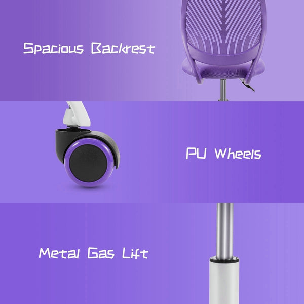 Adjustable Armless Office Chair - Purple